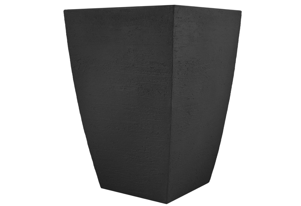Tusco Products MSQT23BK Modern Square Garden Planter, 23-Inch, Black 