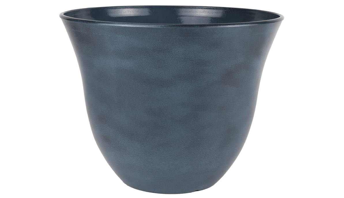 Classic Home and Garden Honeysuckle Resin Planters - Lightweight Indoor & Outdoor Plant Pots - UV-Resistant Plastic Flower Pots - Pot Planters for Flowers & Herbs (15" Blue Jean) 