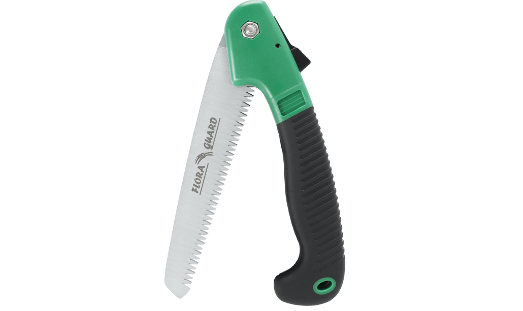 FLORA GUARD 7.7-Inch Folding Hand Saw, Pruning Saw with Trible-Cut Razor Teeth for Wood Cutting, Tree Trimming, Professional Camping Gardening Tools (Green) 