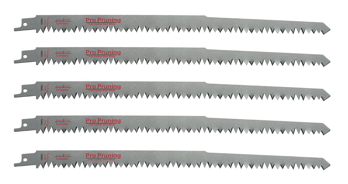 12-Inch Wood Pruning Saw Blades for Reciprocating/Sawzall Saws - 5 Pack 