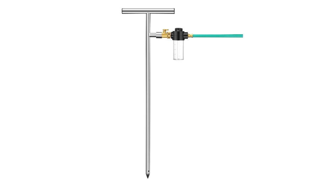 Root Feeder Deep Root Watering Tool with Fertilizer Dispenser Tree Watering Spike Watering Wand Irrigation System,for Plants Trees Bushes Shrubs Made of Stainless Steel with Shut Off Valve T Handle 