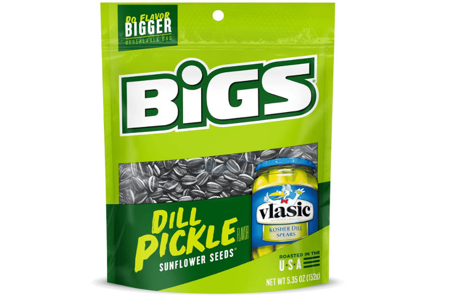 BIGS Sunflower Seeds, Vlasic Dill Pickle Flavor, 5.35 oz. (Pack of 12) 