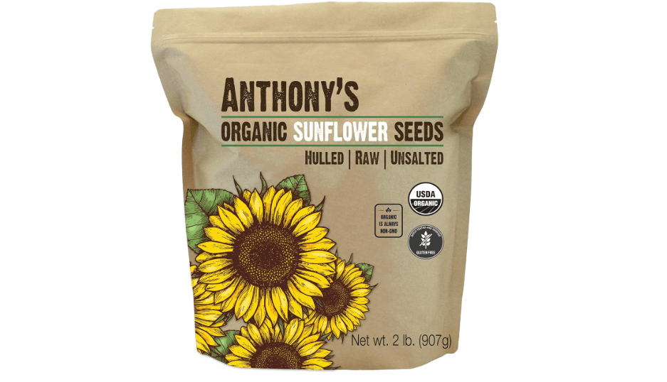 Anthony's Organic Hulled Sunflower Seeds, 2 lb, Raw, Unsalted, Batch Tested and Gluten Free, Keto Friendly 
