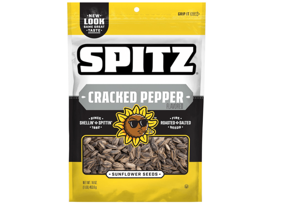 Spitz Sunflower Seeds Pack, Cracked Pepper, 16 Oz Snack Bag 