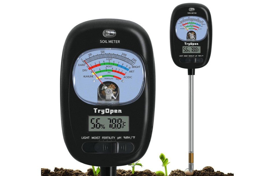 7-in-one Soil Test Kit, Soil Moisture Meter/PH Meter/Sunlight Intensity/Fertility Soil Tester, LCD Display Air & Soil Hygrometer Temperature for Garden, Farm, Lawn Care Moisture Meter for Hous Plants 