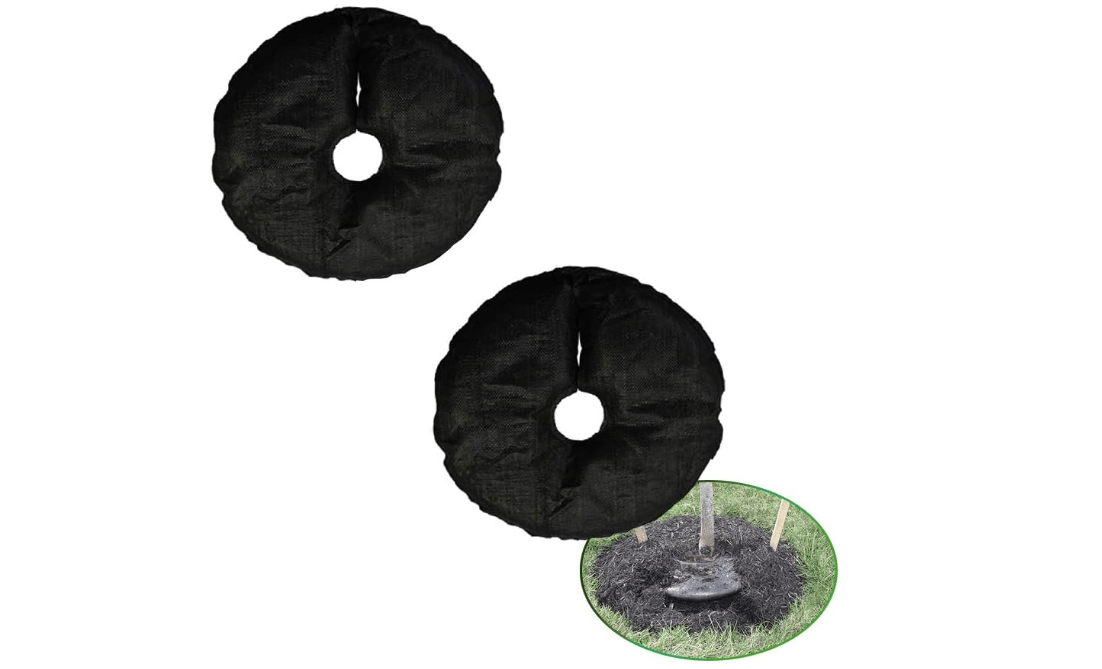 SteadySpring 24" Smart 30-Day Tree Watering Mat - AUTO Refills with RAIN and Slow Releases As Plant Needs - for Root Balls 11" - 16" Dia Slow Release Technology Prevents Over and Under Watering (2) 