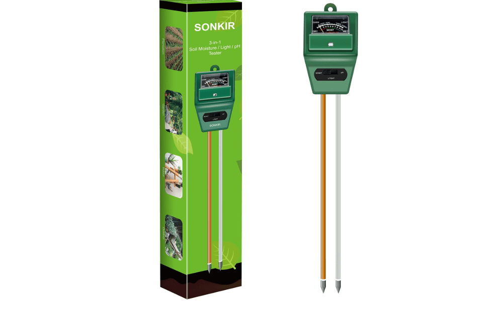 Soil pH Meter, MS02 3-in-1 Soil Moisture/Light/pH Tester Gardening Tool Kits for Plant Care, Great for Garden, Lawn, Farm, Indoor & Outdoor Use (Green) 