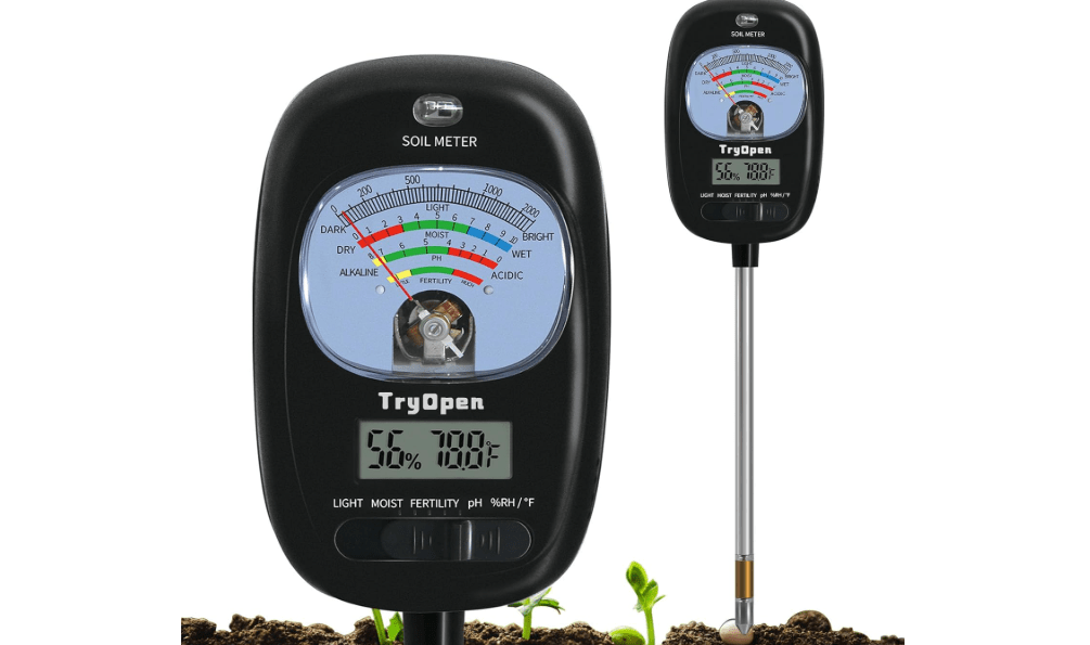 7-in-one Soil Test Kit, Soil Moisture Meter/PH Meter/Sunlight Intensity/Fertility Soil Tester, LCD Display Air & Soil Hygrometer Temperature for Garden, Farm, Lawn Care Moisture Meter for Hous Plants 