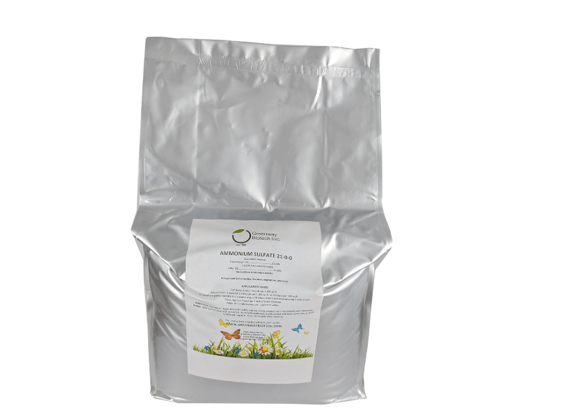 Greenway Biotech Ammonium Sulfate 21-0-0 Fertilizer Contains 21% Water Soluble Nitrogen & 24% Sulfur Suitable