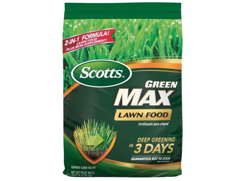 Scotts Green Max Lawn Food, Lawn Fertilizer Plus Iron Supplement for Greener Grass in 3 Days, 5,000 sq. ft., 16.67 lbs.