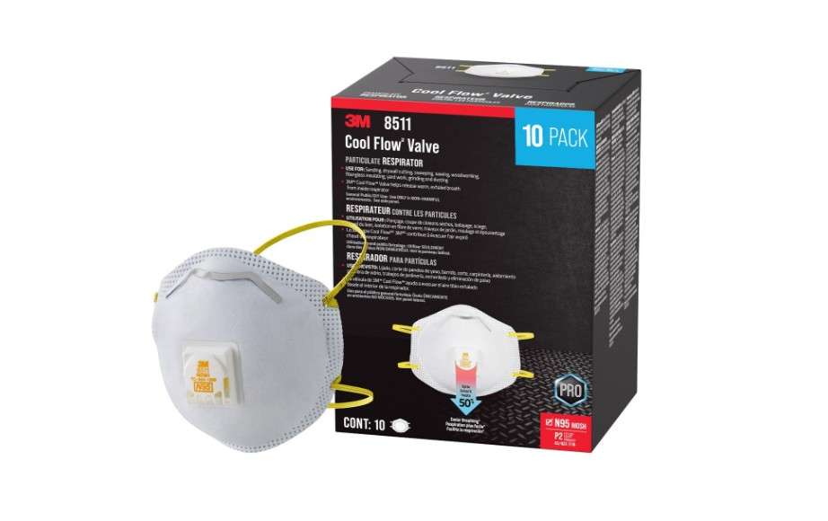 
3M N95 Respirator 8511, Cool Flow Valve, 10 Pack, NIOSH-APPROVED, Advanced Filter Media For Easy Breathing, Comfortable For Long Periods Of Wear, Helps