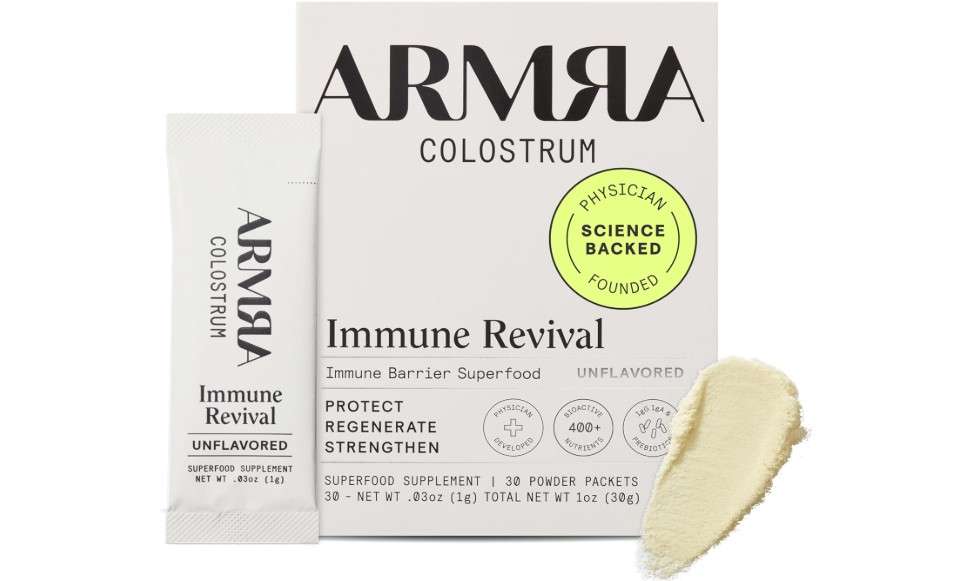  ARMRA Colostrum™ Powder | Unflavored | Gut Health & Bloating | Skin & Hair | Immunity | Keto, Gluten & Fat-Free | 30 Servings