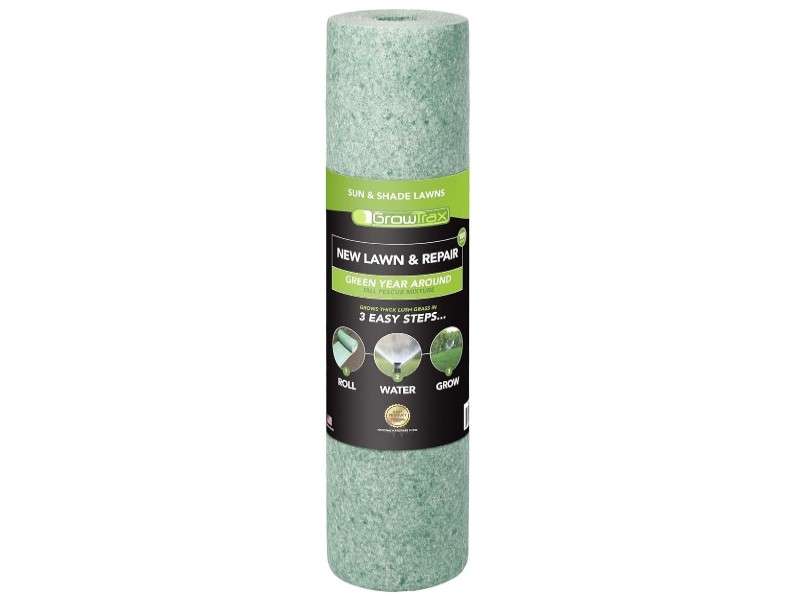  Growtrax Biodegradable Grass Seed Mat - 100 sqft Year Round Green - Grass Seed and for Lawns, Dog Patches & Shade - Just Roll, Water & Grow 