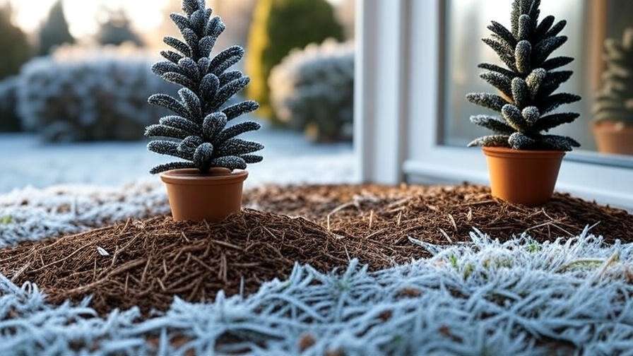  "Winter care for chocolate mint tree with mulch and indoor potted plant." "Winter care for chocolate mint tree with mulch and indoor potted plant." 