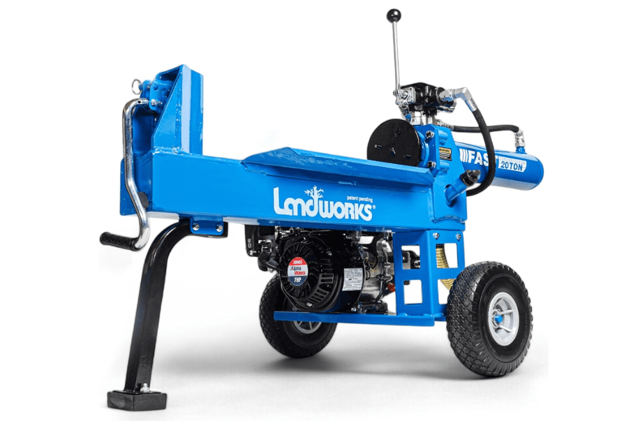 
Landworks Log Splitter Portable 20 Ton Rapid Auto Return Ram System Bucher Gear Pump 7HP Engine Horizontal Full Beam Steel Wedge Firewood Splitting Forestry.