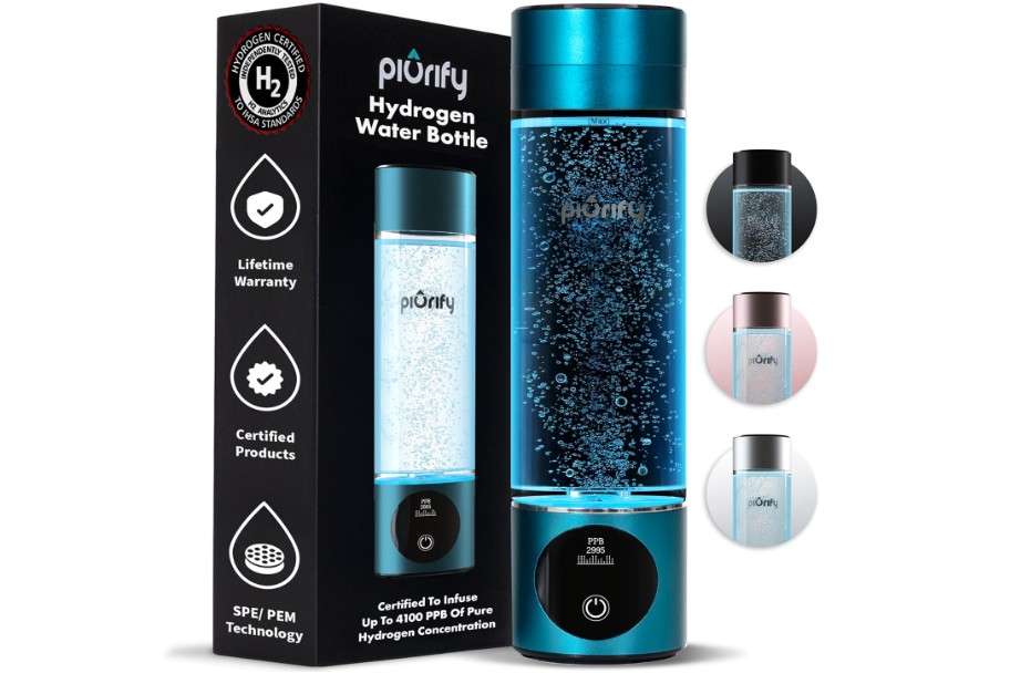 Hydrogen Water Bottle Generator - Up to 4100+ PPB Concentration - SPE/PEM Technology - Certified H2 Generator - Portable Athletic Performance 