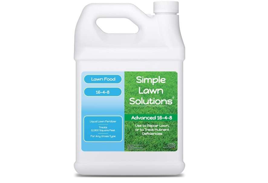  Advanced 16-4-8 Lawn Fertilizer - Liquid Lawn Food Spring & Summer Concentrated Spray - Any Grass Type- Fish and Seaweed Kelp- Balanced NPK - Simpl