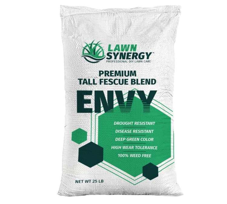 Envy Turf Type Tall Fescue Grass Seed - 25lbs. - 100% Weed Free - Drought Tolerant - Disease Resistant - Dark Green Color