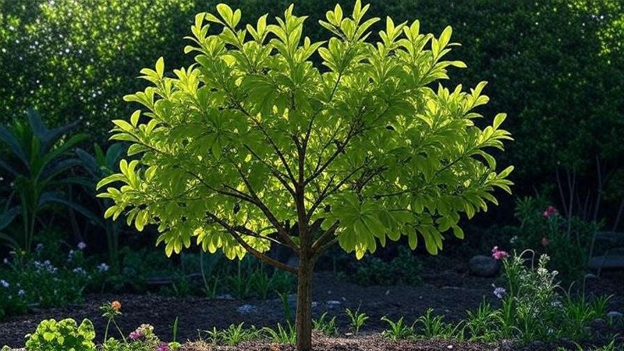 "Recovering cum tree with improved soil and sunlight in a garden." 