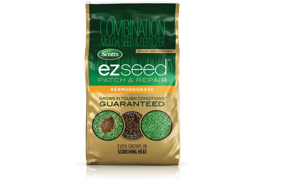  Scotts EZ Seed Patch & Repair Bermudagrass Combination Mulch, Bermudagrass Seed and Fertilizer for Bare Spots and Repair, Grows in Scorching Heat,