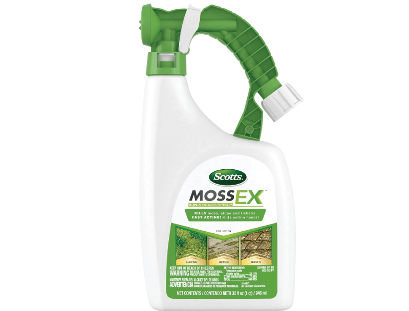 
Scotts MossEx 3-in-1 Ready Spray, Kills Moss, Algae and Lichens, Fast Acting, Use on Lawns, Roofs, and Patios, 32 fl. oz