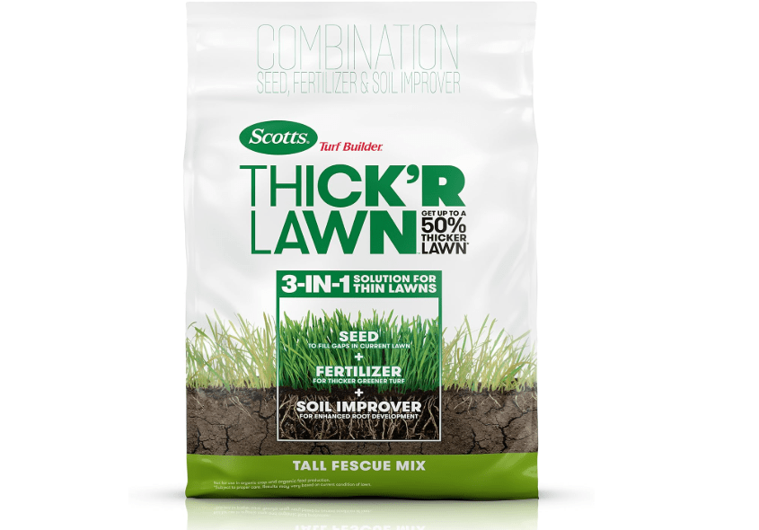 
Scotts Turf Builder THICK'R LAWN Grass Seed, Fertilizer, and Soil Improver for Tall Fescue,