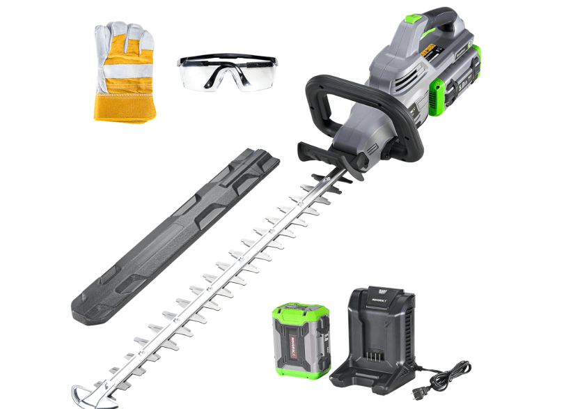 
26-Inch Hedge Trimmers Cordless with Battery 60V Electric Bush Trimmer 5Ah Battery Power Heavy Duty Hedge Trimmer Brushless|Dual Action Steel Blades
