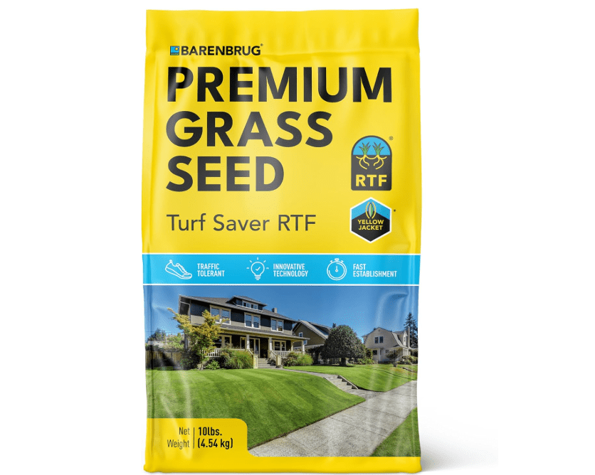 
Barenbrug Turf Saver RTF Grass Seed with Yellow Jacket Seed Coating - Less Water Self-Repairing Tall Fescue Turf for Use on Sports Field, Golf Courses