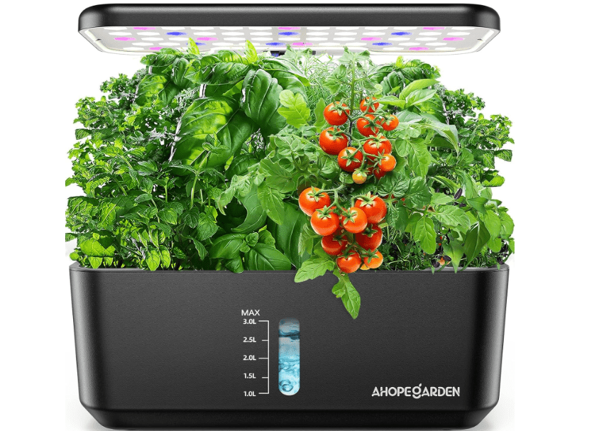  Ahopegarden Indoor Garden Hydroponics Growing System: 10 Pods Plant Germination Kit Aeroponic Herb Vegetable Growth Lamp Countertop with LED Grow Light
