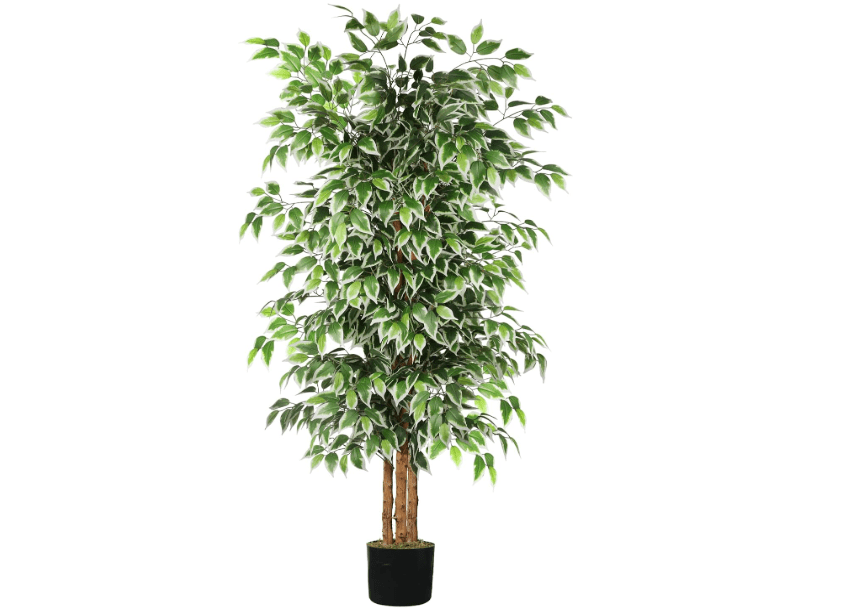 
GTIDEA 6ft Artificial Tree Ficus, Tall Faux Trees Indoor with Natural Trunk and Fake Silk Tree Fake Plants for Home Fall Decor Living Room Outdoor Balcony