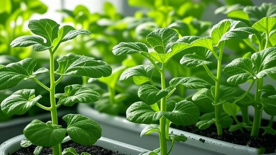  "Hydroponic Watermelon Burst plants with nutrient water flow." 