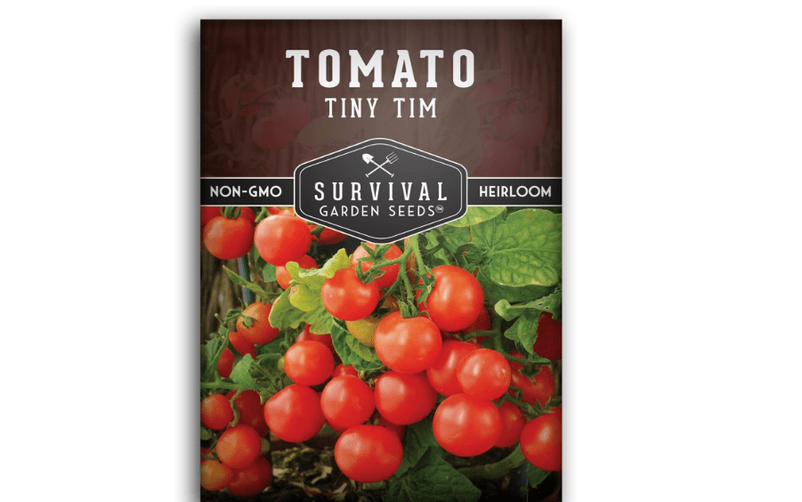 
Survival Garden Seeds - Tiny Tim Tomato Seeds for Planting - 1 Pack with Instructions to Grow in Your Home Vegetable Garden - Non-GMO Heirloom Variety