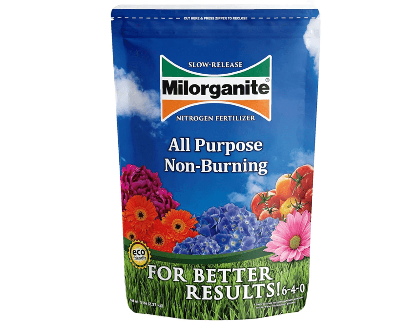 
Milorganite All-Purpose Eco-Friendly Slow-Release Nitrogen 6-4-0 Fertilizer, 5 Pound Bag - for Lawns, Flowers