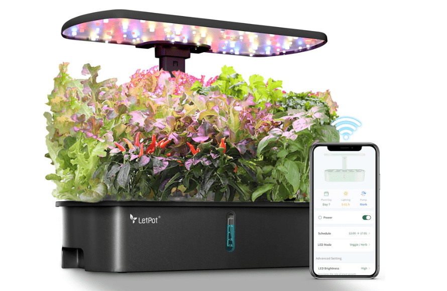  LETPOT LPH-Air Hydroponics Growing System Kits, APP & WiFi Controlled Smart Indoor Garden with 24W Grow Light Full Spectrum, 10 Pods Planter Indoor