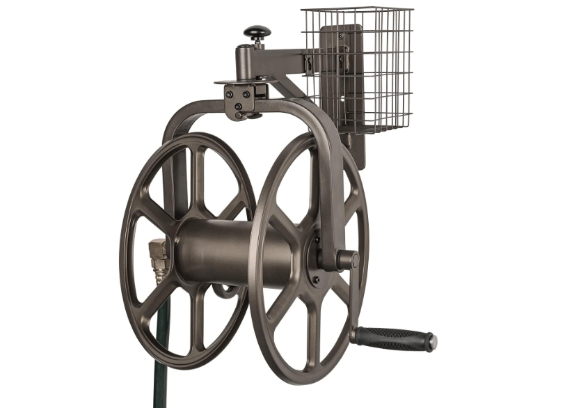 
Liberty GARDEN 712 Single Arm Navigator Multi-Directional Garden Hose Reel, Holds 125-Feet of, 5/8-Inch, Bronze