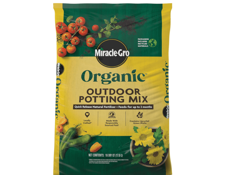 
Miracle-Gro Organic Outdoor Potting Mix, for Outdoor Container Plants, Contains Quick-Release Natural Fertilizer