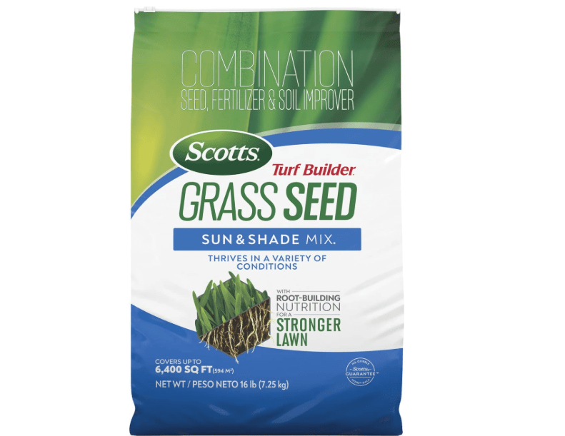 
Scotts Turf Builder Grass Seed Sun and Shade Mix with Fertilizer and Soil Improver, Thrives in Many Conditions, 16 lbs