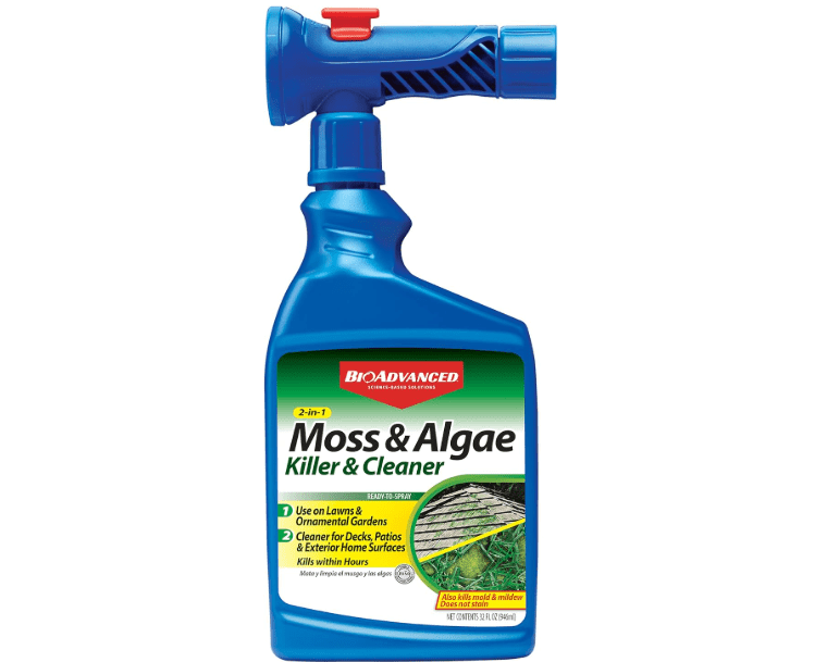 
BioAdvanced 2-in-1 Moss and Algae Killer for Lawns, Roofs, Patios, Decks, Roof Moss Killer, Deck Cleaner and Mildew Remover