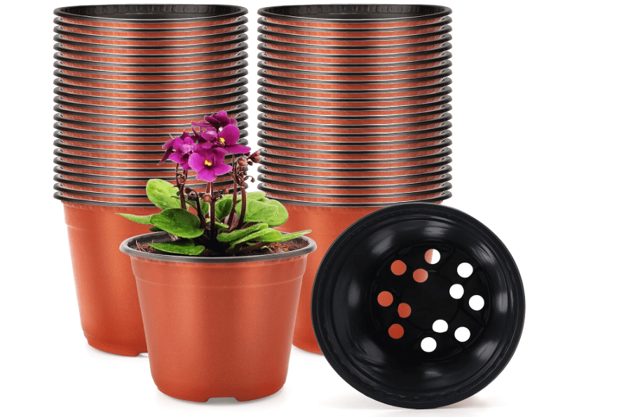 KINGLAKE 100 Pcs 6" Plastic Plants Nursery Pot/Pots Seedlings Flower Plant Containe