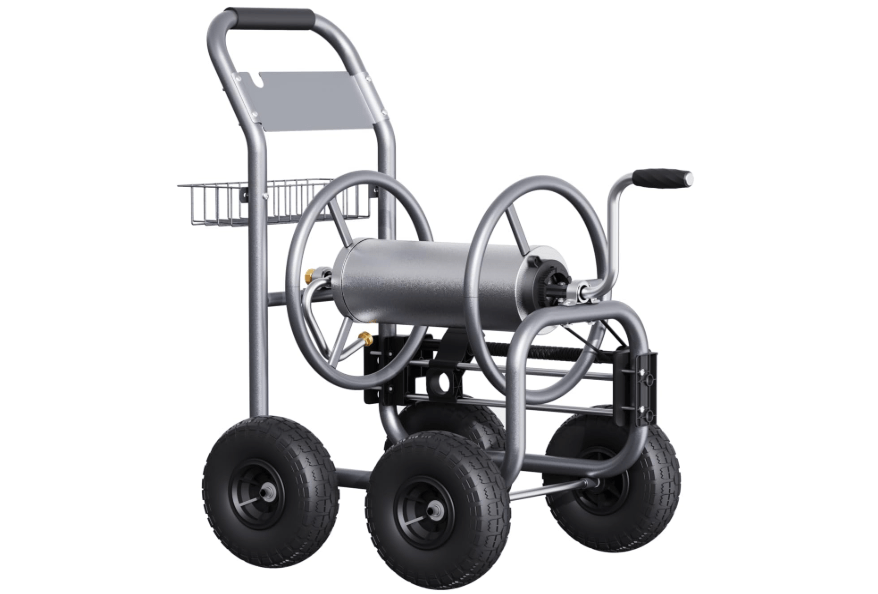
Giraffe Tools Hose Reel Cart, Hose Cart with Wheels Heavy Duty, Industrial Hose Reels for Outside, 250-Feet of 5/8" Hose Capacity,