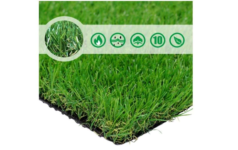  Petgrow Artificial Grass Rug 6.5 FT x10 FT(65 Square FT), Realistic Indoor Outdoor Garden Lawn Landscape Patio Synthetic Turf Mat- Thick Fake Faux Grass