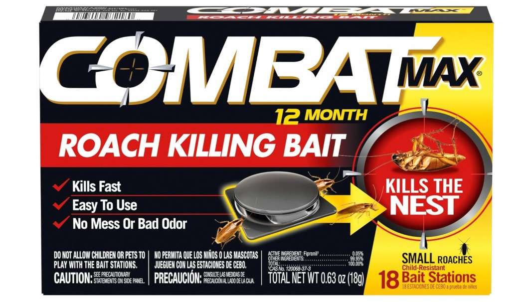  Combat Max 12 Month Roach Killing Bait, Small Roach Bait Station, Child-Resistant