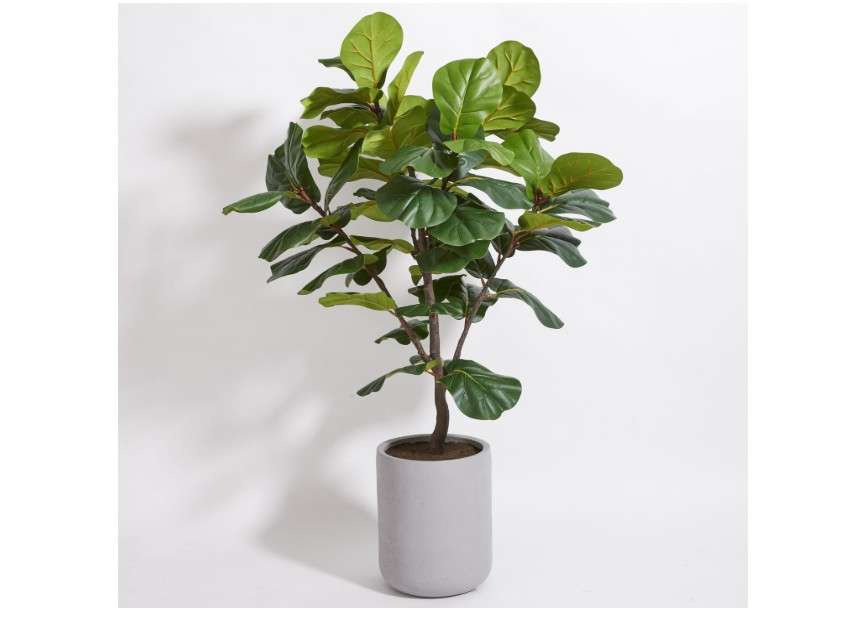  CG Hunter Faux Fiddle Leaf Fig Tree, Premium Artificial Indoor Plant Stands 5’ Tall, Lifelike-Leaves & Hand Painted Trunk Faux-Fiddle Leaf Fig Tree