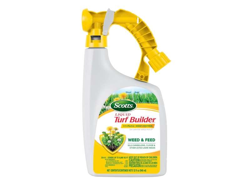  Scotts Liquid Turf Builder with Plus 2 Weed Control, Liquid Weed Killer and Fertilizer, 32 fl. oz