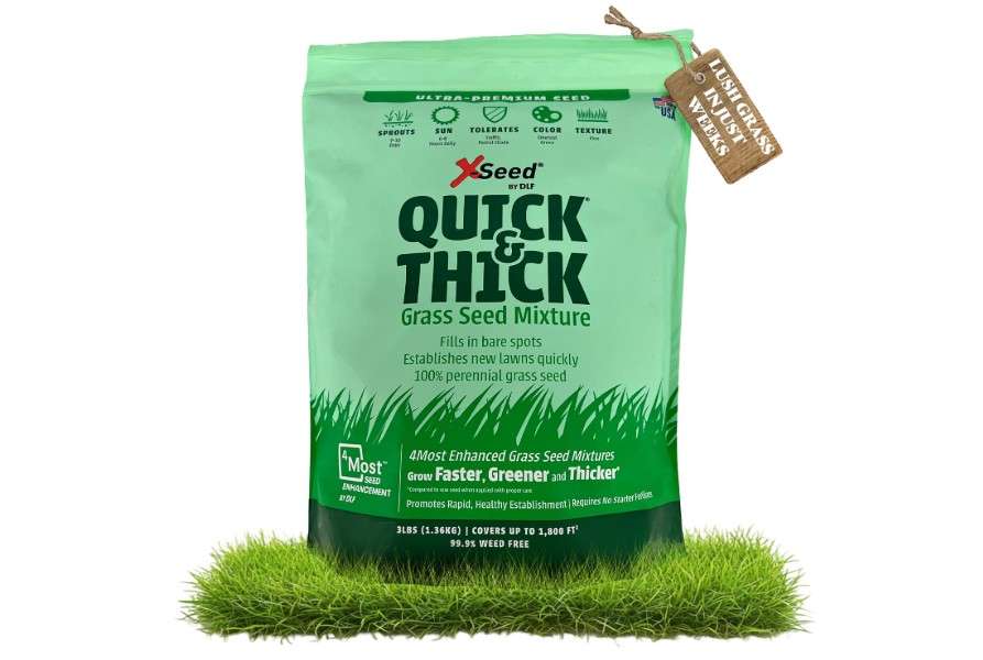  X-Seed Ultra Premium Quick and Thick Lawn Seed Mixture – Rapid Germination for Any Lawn, Dense Coverage in Sun to Shade, High-Traffic Areas, Fescue