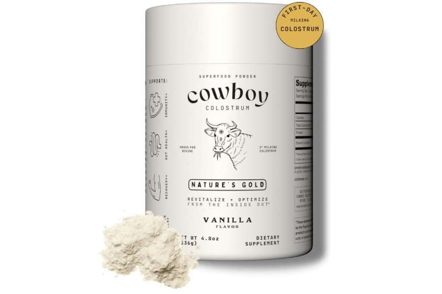 Cowboy Colostrum Powder - Bovine Colostrum Powder for Women & Men - First Day Milking Whole Colostrum - Grass Fed Colostrum