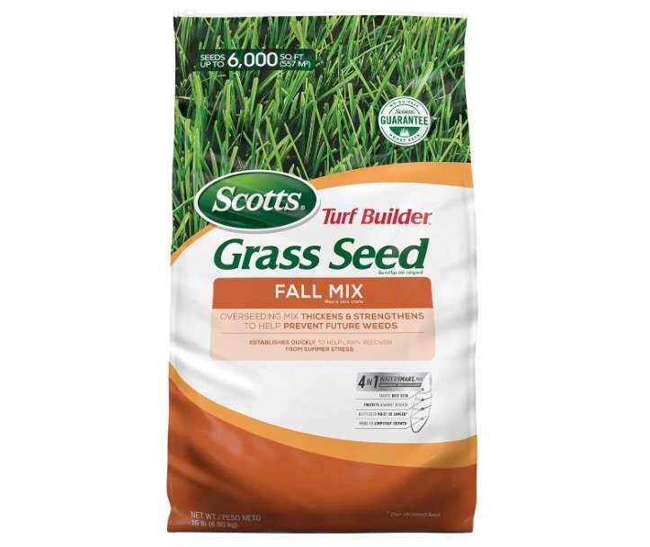 Scotts Turf Builder Grass Seed Fall Overseeding Mix, Thickens & Strengthen to Help Prevent Future Weeds, 15 lbs.
