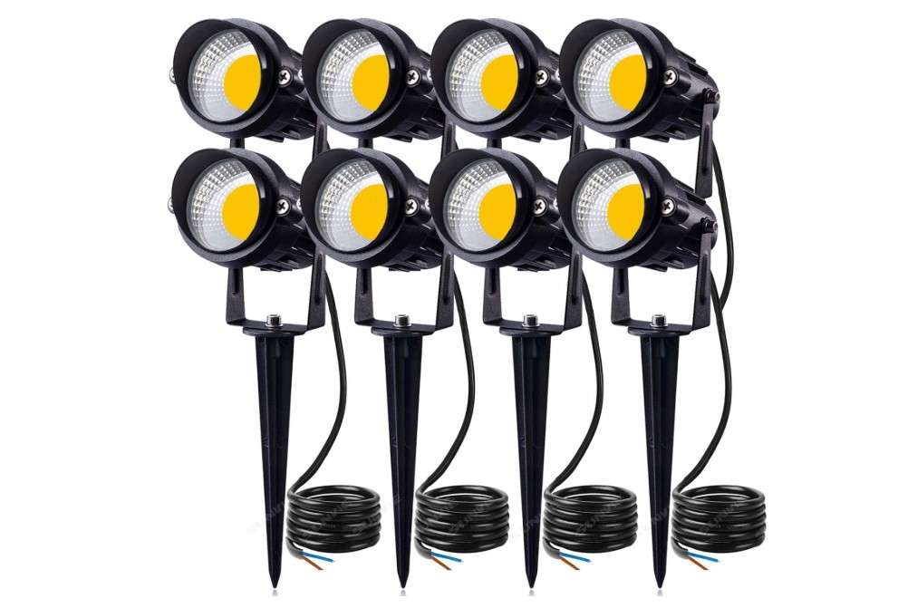  SUNVIE 12W LED Landscape Lights Low Voltage (AC/DC 12V) Waterproof Garden Pathway Lights Super Warm White (900LM) Walls Trees Flags Outdoor Spotlights with
