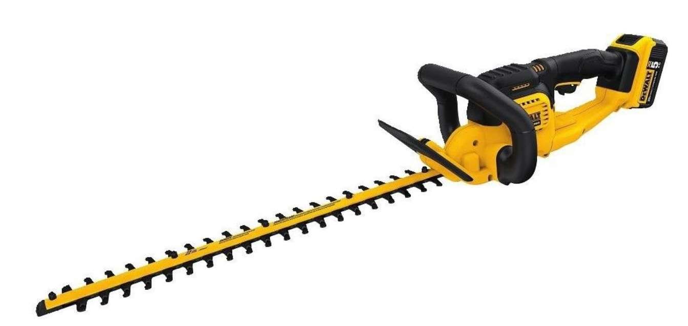  DEWALT 20V MAX* Cordless Hedge Trimmer, 5.0 Ah, 22-Inch (DCHT820P1)