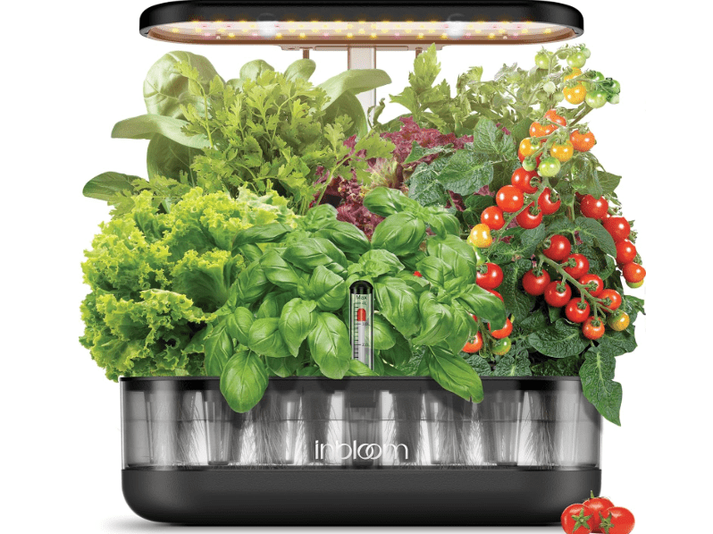  inbloom 12 Pods Hydroponics Growing System Kit, Herb Garden Planter Indoor Kit, Indoor Gardening Hydroponics Growing System with 4.2L Water Pump